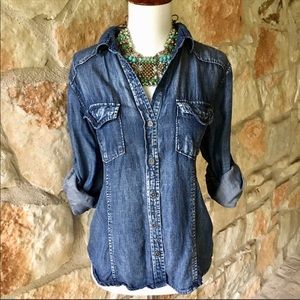 Stone and Cloth Tencel—denim Shirt—size Sm
